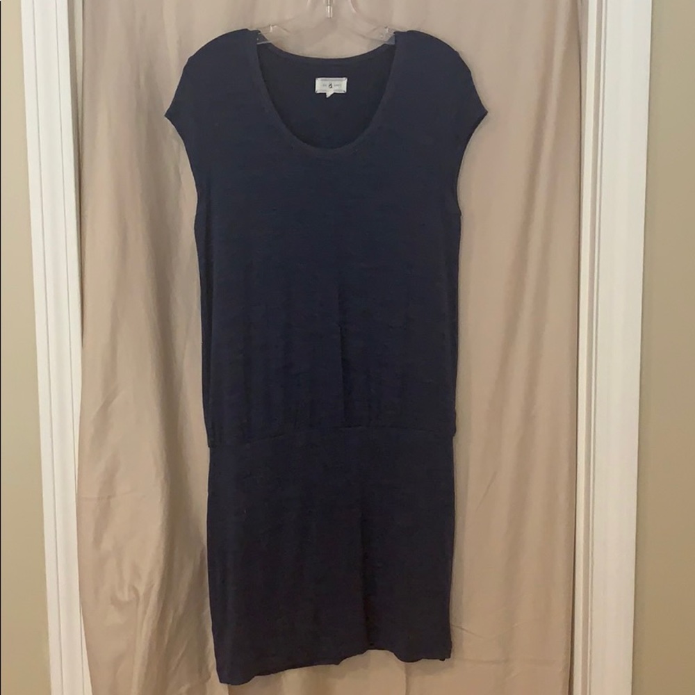 lou and grey navy heather dress with fitted bottom